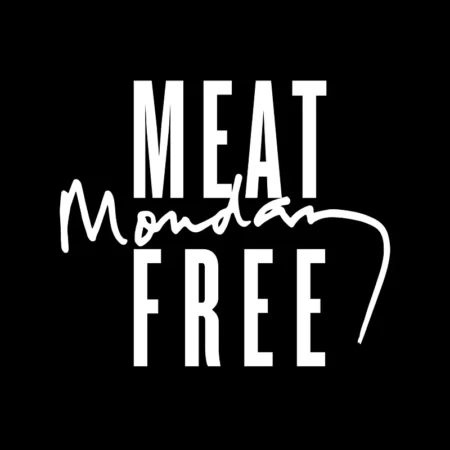 Meat Free Monday logo, white text on black background