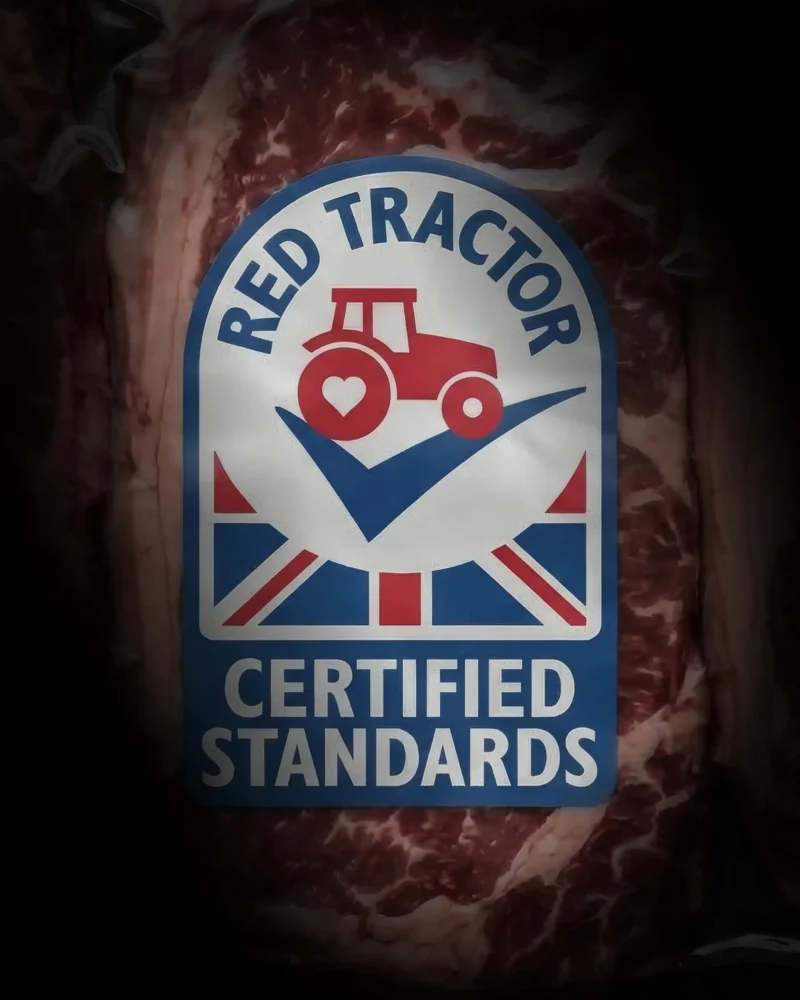 Red Tractor Certified Standards logo on British beef packaging